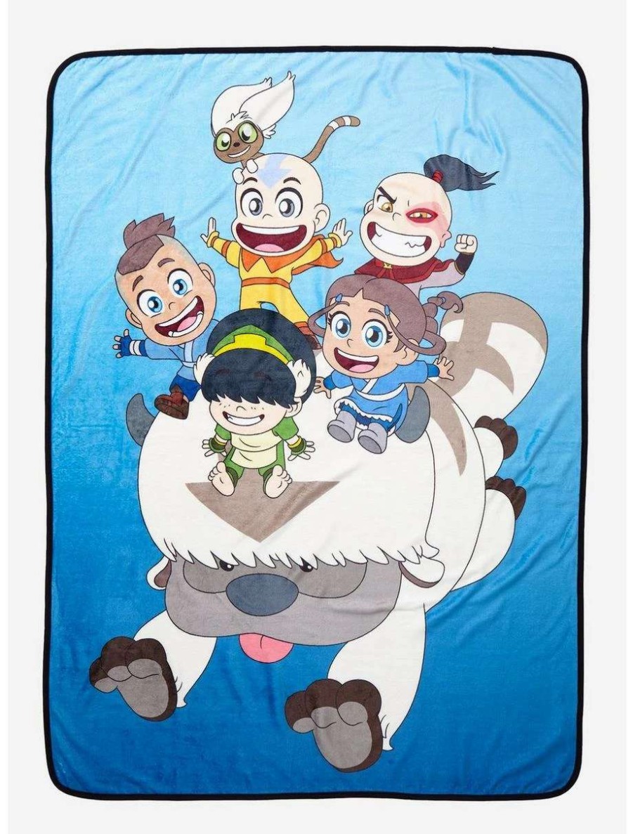 Anime * | Anime Avatar: The Last Airbender Flying With Chibi Gaang Throw Boxlunch Exclusive