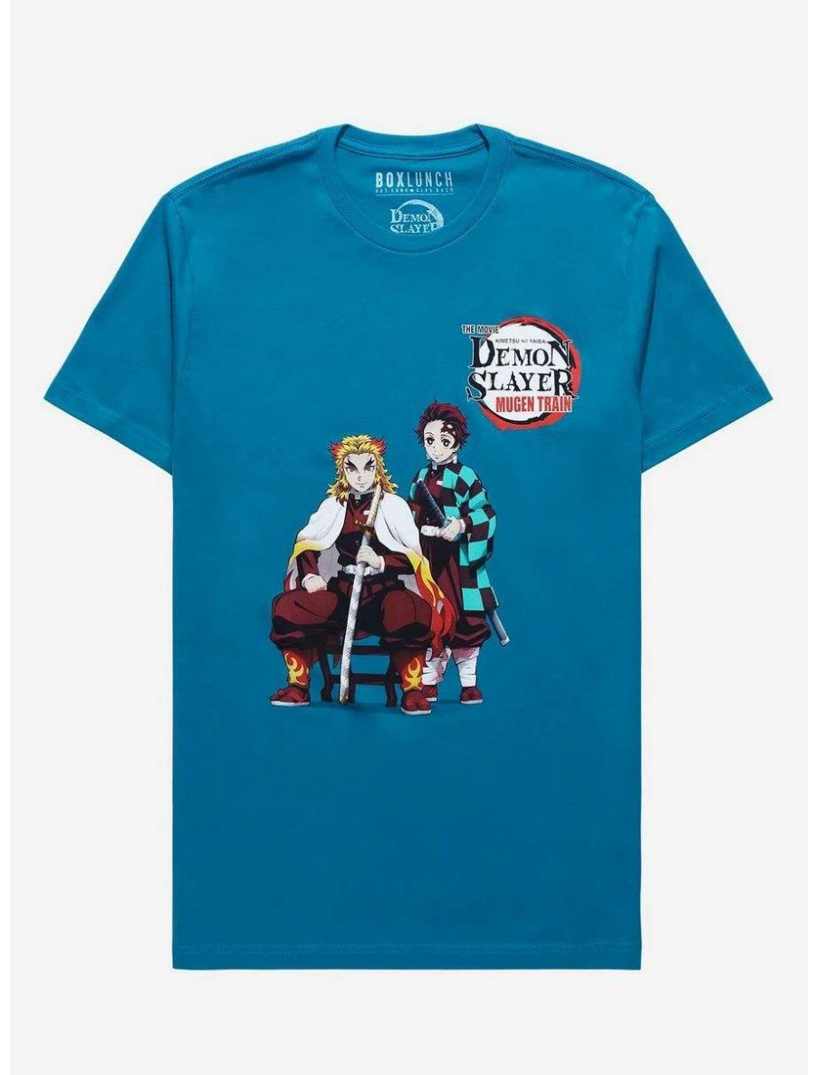 Anime * | Anime Demon Slayer: Kimetsu No Yaiba The Movie: Mugen Train Tanjiro & Kyojuro T-Shirt Boxlunch Exclusive